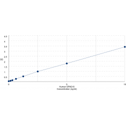 Graph showing standard OD data for Human Sperm Associated Antigen 16 (SPAG16) 