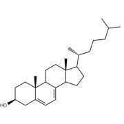 Chemical structure of unconjugated 7-Dehydrocholesterol.