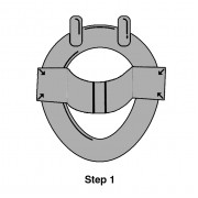 Step 1 – Open the Feces Catcher carefully in the direction of the arrows, and fix on the toilet seat. Avoid getting the Feces Catcher wet with toilet water.