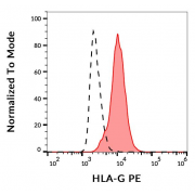 Surface staining of HLA-G transfectants with HLA-G Antibody (PE).